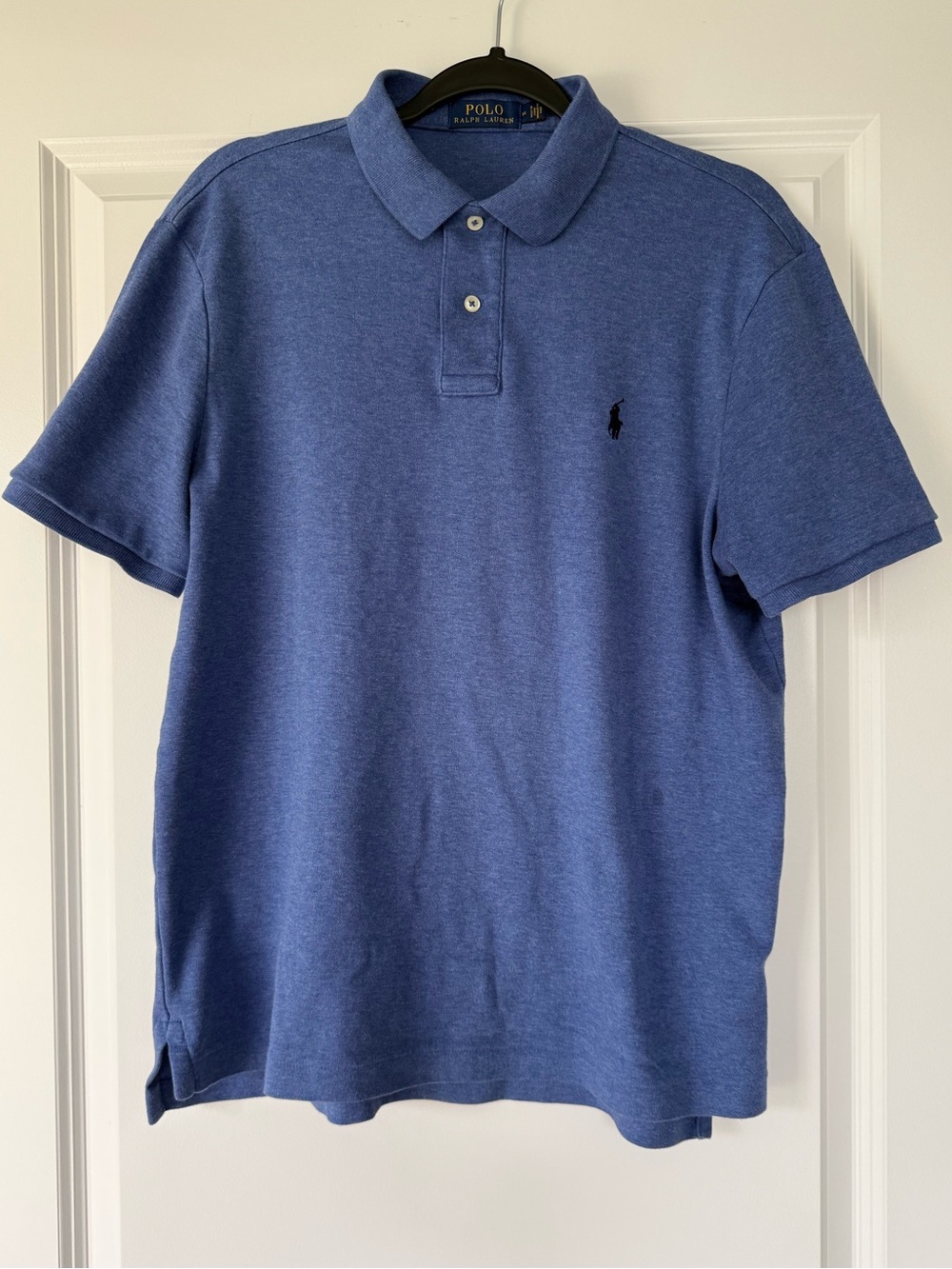 Ralph Lauren Heathered Blue Polo with Embroidered Pony